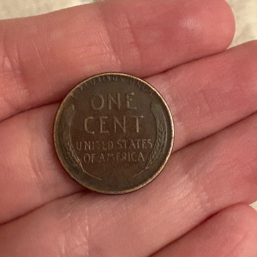 Rare Vintage 1957 Copper Wheat Penny Rare Error in E - Picture 6 of 7